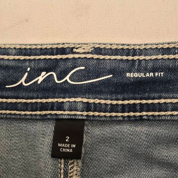 Inc International Concepts Womens Fray Trim Tulip Hem Denim Skirt Blue Size 2 - Picture 2 of 11